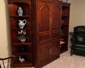 $175. Hooker Furniture. This is part of a 6 piece entertainment center. It can all be put together or used in pieces. 3 are photographed here and there are 2 matching bookcases. I would prefer to sell all together but if you're interested in just some of the pieces send me an offer!