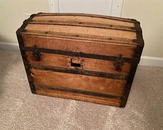$75. Very old wooden trunk. 16" x 26" x 20" tall. 