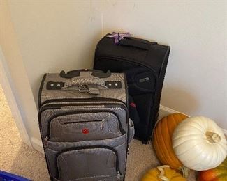 2 rolling suitcases. $10 for black. $15 for Swiss army. 