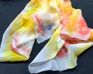 Aray Claudine Tie Dye Scarf W Flower Clip
