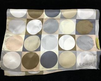 ECHO SILK GEO CIRCLE PRINT SCARF

