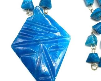 Art Glass Face Pendant Necklace
