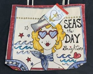 BRIGHTON Seas The Day Canvas Tote Bag NWT

