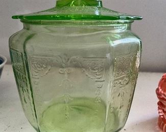 Depression green glassware