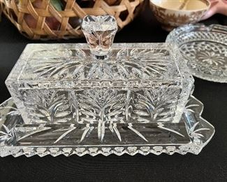 Crystal butter dish