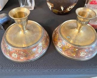 Solid brass candle holders