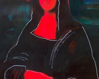 Mona Lisa in Pink Mask