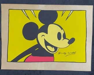 auction Hou Andy Warhol on paper signed and stamped mixed media