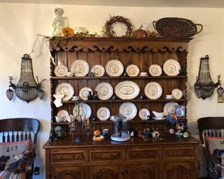 Round Top Antiques Wooden Hutch