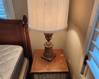 Two Vintage Lamps. Two Vintage Side Cabinets. 