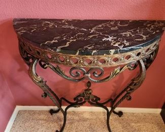 This is one beautiful Vintage Marble Top Console Table. 