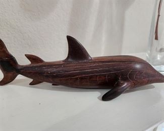 Carved wooden dolphin 
