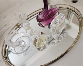 Perfume Bottles and Tray 