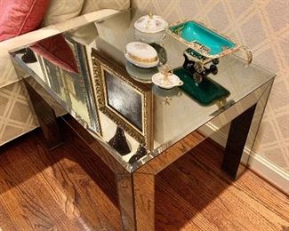 MCM mirrored side tables