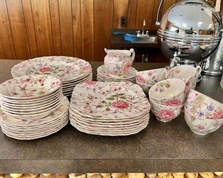 Johnson Bros.  Rose Chintz set of dishes and cups 