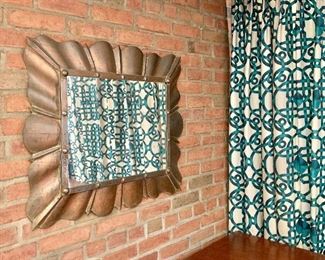 Mid century copper framed mirror - 2 available