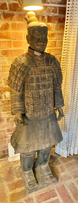 Life Size Clay Terracotta Warrior - as is