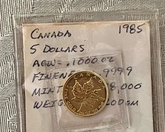 Canada 5 dollar gold coin 