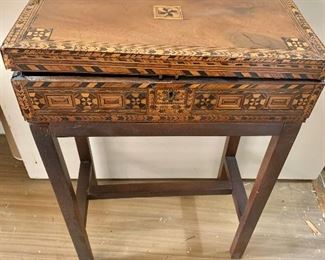 Antique lap desk on stand - fully inlayed