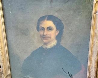 19th C portrait of a woman original art