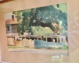 Hacienda watercolor original art