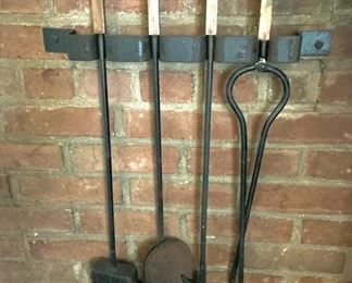 Fire tool set with copper handles 