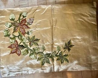 Embroidered  branch on silk 
