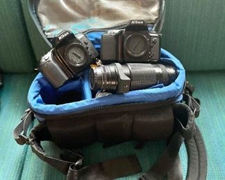 Nikon and more cameras and parts with case 
