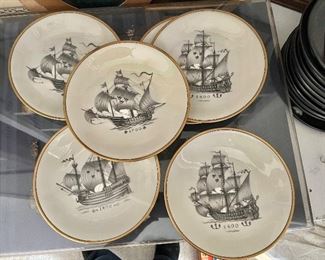 Lidkoping sailing ship dishes set of 6 
