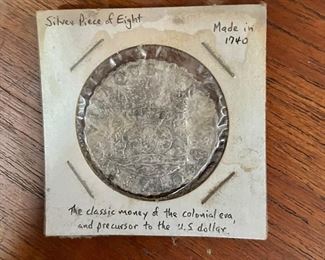 Silver piece of Eight coin 1740 