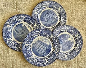 M. I. T. Wedgewood 1930 blue and white plate set 