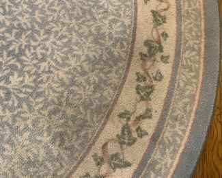 #6	Round Blue/Mauve Machine Made Rug (as is stains) - 96"Diameter	 $45.00 
