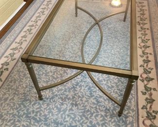 #9	Brass/Glass Top Coffee Table 48x24x18 - Heavy	 $75.00 
