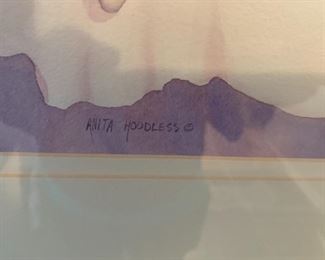 #18	Watercolor of Orchid by Anita Hoodless - Framed w/Glass - 42x34	 $200.00 
