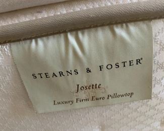 #31	Stearns & Foster King w/two Low Profile Twin Boxsprings	 $175.00  - sold
#32	Wood Poster Headboard w/frame	 $175.00 
