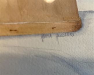 #36	Watercolor of Grandmothers Fan Quilt by Anita Hoodless Frame - 32x27	 $100.00 
