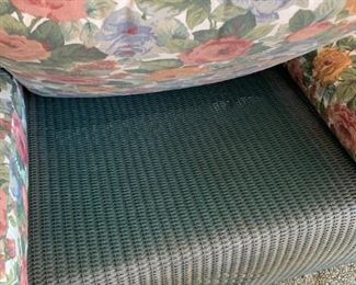 #43	Lloyd's Loom Real Wicker Sofa  - 82" Long & Matching Coffee Table w/Glass Protect -48x18x18	 $350.00 
