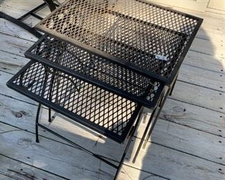 #42	Black Nesting Set of 3 Wrought Iron Side Table - 14.5x20.5.19 (taller one)	 $45.00 
