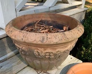#47	Terra Cotta Carved Pot - 16Dx10"T	 $20.00 

