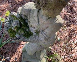 #51	Concrete Statue of Young Man Carrying a Basket on Stand 2 pc. 36" T	 $100.00 
