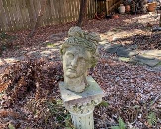 #53	Concrete Head 15" Tall on a pedistal 25" tall - 2 pc	 $75.00 
