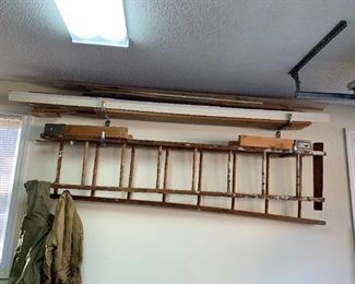 #86	Vtg. Wooden Ladder - 180"L	 $45.00 
