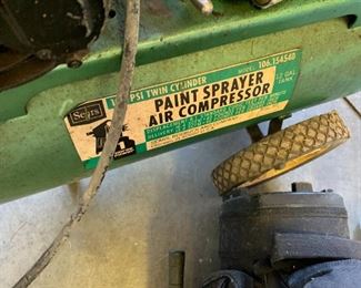 #101	Sears 100 PSI Paint Sprayer/Air Compressor  (as is)	 $110.00 
