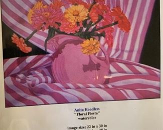 #146	Original Watercolor "Floral Fiesta" by Anita Hoodless	 $350.00 
