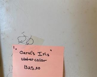 #150	Original Watercolor of Iris - Carol's Iris - 40x31	 $300.00 
