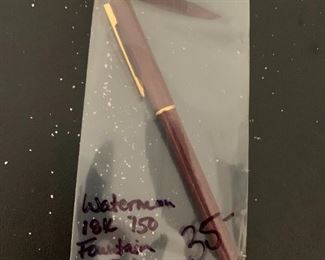 #172	Waterman 18K 750 fountain pen 	 $35.00 
