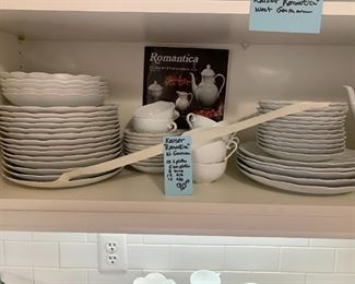 #177	Kaiser Romantion W. Germany 15 piece china  15 dinner plates, 5 small, 5 soup , 12 bread/butter 10 cup/saucer 	 $90.00 
