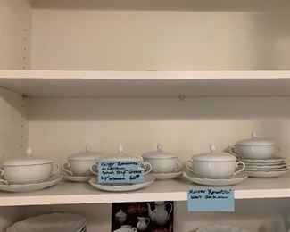 #182	Kasiser Romantion W. Germany small soup turens 6 2 piece set 	 $60.00 
