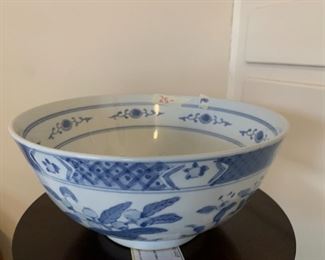 #190	12x6 round blue white bowl 	 $25.00 

