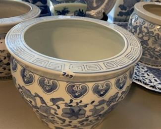 #203	10x7 blue/white planter 	 $30.00 
